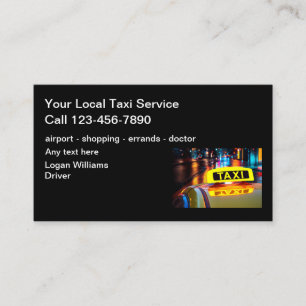 Tarjeta De Visita Cartas de negocios de taxi Diseño sencillo y moder