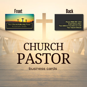 Tarjeta De Visita Cartas de negocios del Pastor de Iglesia de tres c
