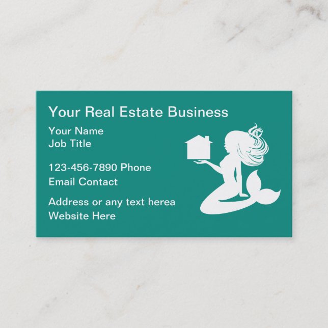 Tarjeta De Visita Cartas de negocios inmobiliarias de moda sobre el  (Anverso)