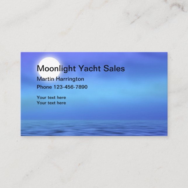 Tarjeta De Visita Cartas de negocios sobre el tema Seaside Ocean Moo (Anverso)