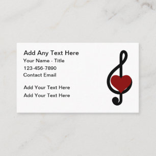 Tarjeta De Visita Cartas de negocios sobre temas de Nota musical de 