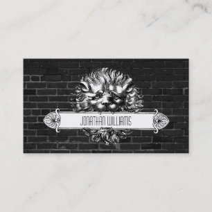 Tarjeta De Visita Cartas de negocios únicas de león blanco y negro