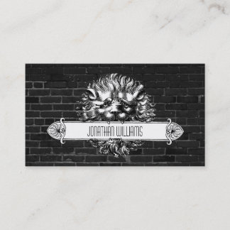 Tarjeta De Visita Cartas de negocios únicas de león blanco y negro