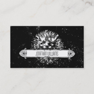 Tarjeta De Visita Cartas de negocios únicas de león blanco y negro