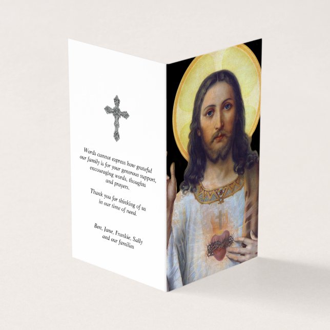 Tarjeta De Visita Cartas de oración católicas | Antiguo Corazón Sagr (Exterior)