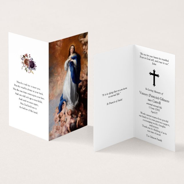 Tarjeta De Visita Cartas de oración católicas | Concepción inmaculad (Interior y exterior)