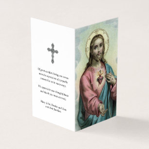 Tarjeta De Visita Cartas de oración católicas   Corazón dulce Jesús