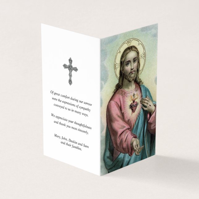 Tarjeta De Visita Cartas de oración católicas | Corazón dulce Jesús (Exterior)