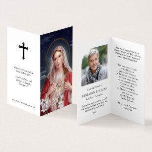 Tarjeta De Visita Cartas de oración católicas   Heart Mary