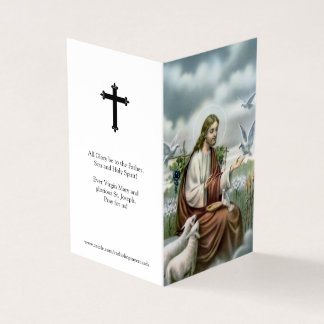 Tarjeta De Visita Cartas de oración católicas | Jesús con palomas