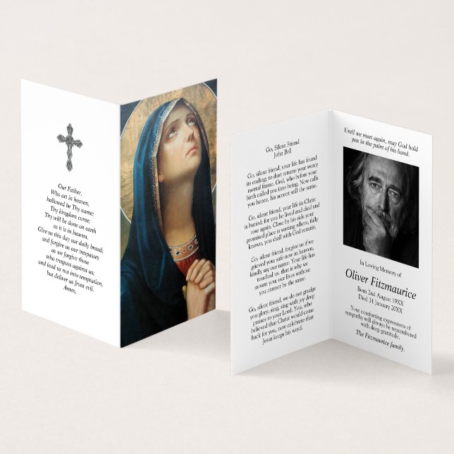 Tarjeta De Visita Cartas de oración católicas | Madre celestial (Interior y exterior)