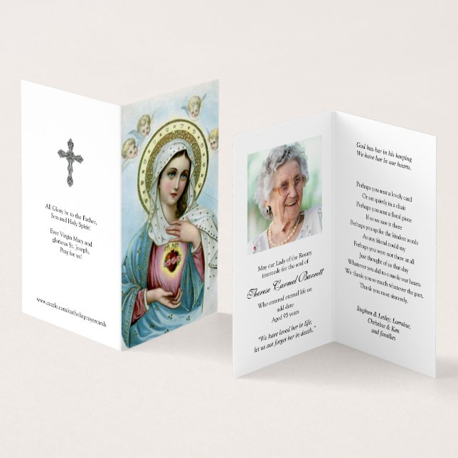 Tarjeta De Visita Cartas de oración católicas | María del Sagrado Co (Interior y exterior)