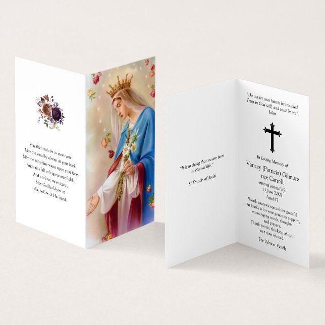 Tarjeta De Visita Cartas de oración católicas | Rosarios (Interior y exterior)