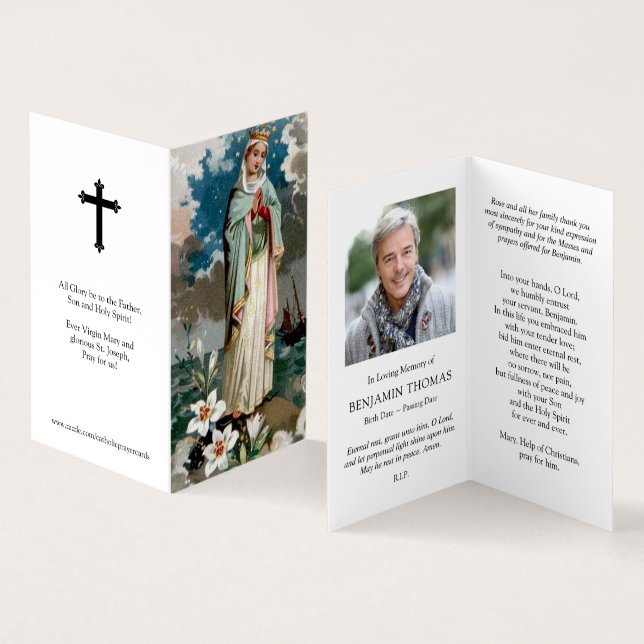 Tarjeta De Visita Cartas de oración católicas | Stella Maris (Interior y exterior)