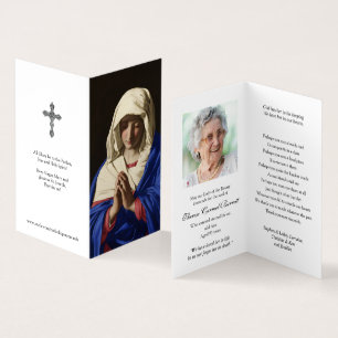 Tarjeta De Visita Cartas de oración católicas   Virgen en la oración