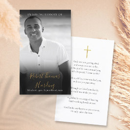 Tarjeta De Visita Cartas De Oración De Funerales Con Guión Fotográfi