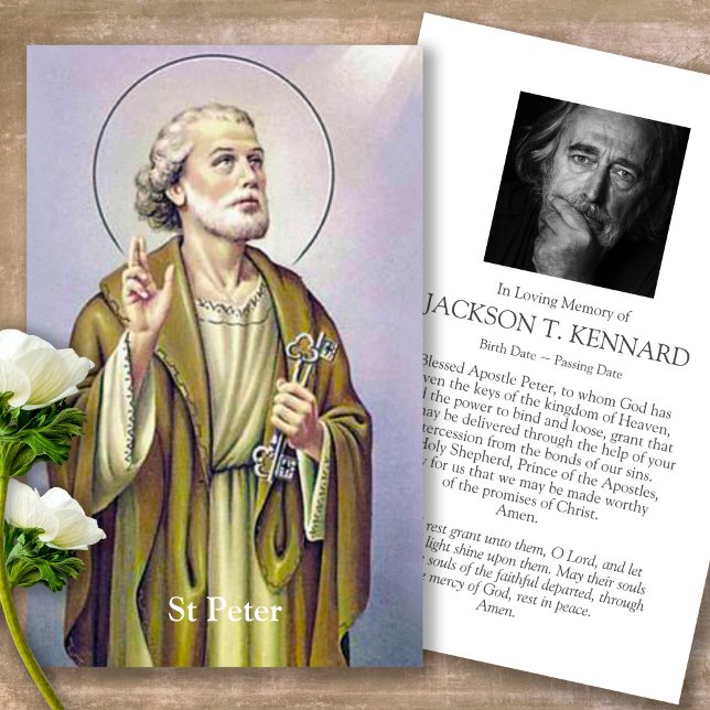 Tarjeta De Visita Cartas de simpatía de San Pedro (catholic, religious, celebration of life, in loving memory of, prayer cards for bereavement)