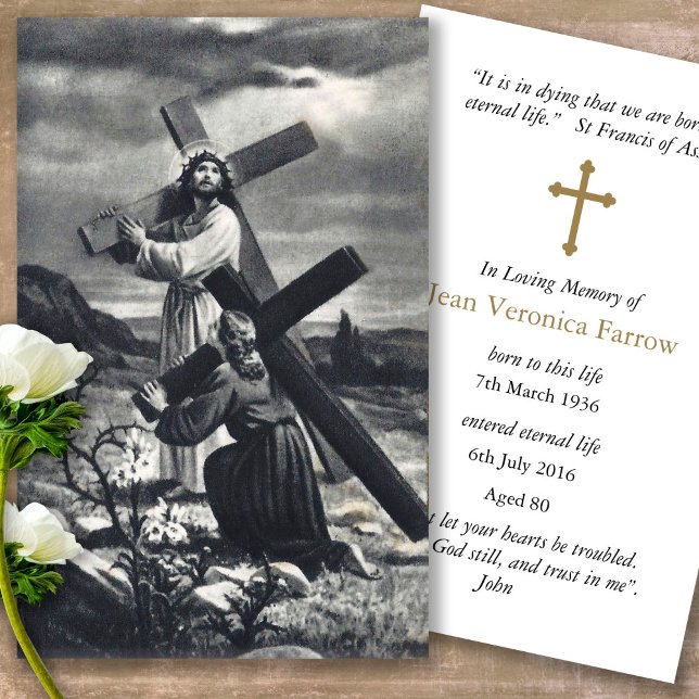 Tarjeta De Visita Cartas de solidaridad de la oración de la oración  (catholic, religious, celebration of life, in loving memory of, prayer cards for bereavement)