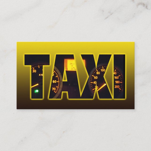 Tarjeta De Visita Cartas negras de taxista amarillo para taxista (Anverso)
