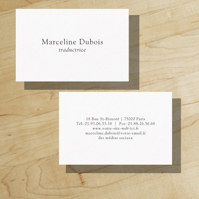 Tarjeta De Visita Carte de visita | Simple | élégante ("Everyday is abundantly beautiful." 
Sincerely Best Wishes from Lucky Design World)