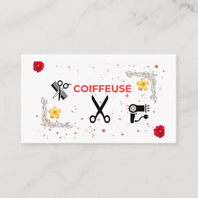 Tarjeta De Visita Carte de visite Coiffure à domicile – Pro & fémini (Anverso)