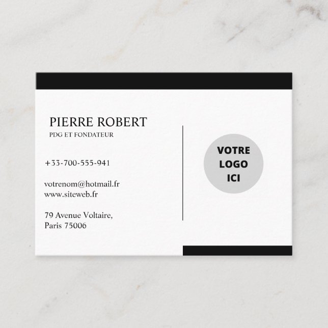 TARJETA DE VISITA CARTE DE VISITE ÉLÉGANTE ET PERSONNALISÉE (Anverso)