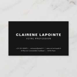 Tarjeta De Visita Carte de visite élégante noir et blanc modèle