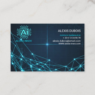 Tarjeta De Visita Carte de Visite IA, Robotique Technologie Futurist