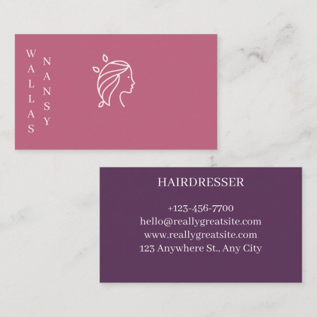 Tarjeta De Visita carte de visite pour coiffeuse (Anverso / Reverso)