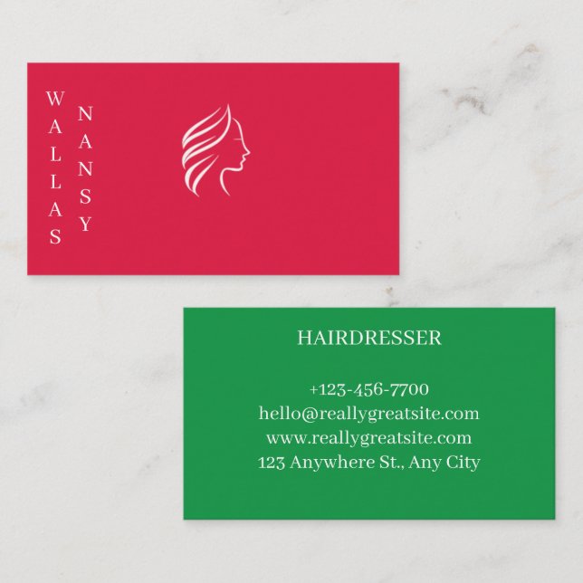 Tarjeta De Visita carte de visite pour coiffeuse (Anverso / Reverso)