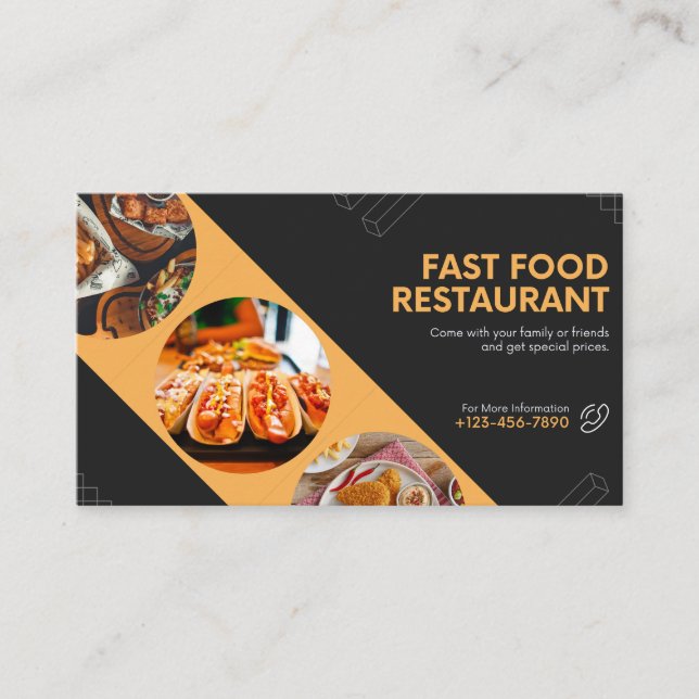 Tarjeta De Visita carte de visite restaurant fast food (Anverso)