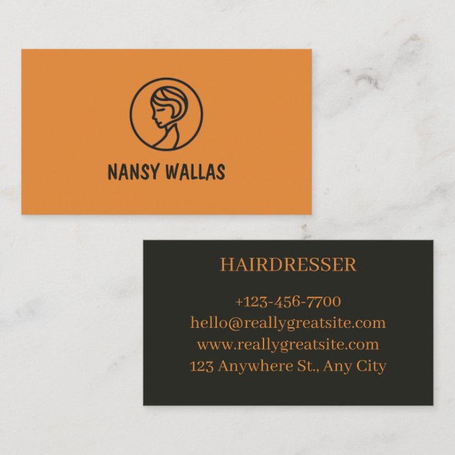 Tarjeta De Visita carte visite pour coiffeuse (Anverso / Reverso)