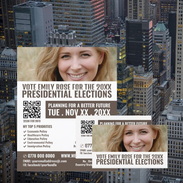 Tarjeta De Visita Cartel de la foto de un activista político (Subido por el creador)