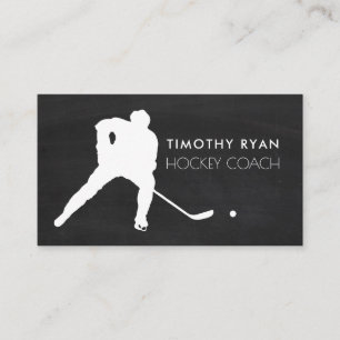 Tarjeta De Visita Cartel, jugador de hockey, entrenador de hockey
