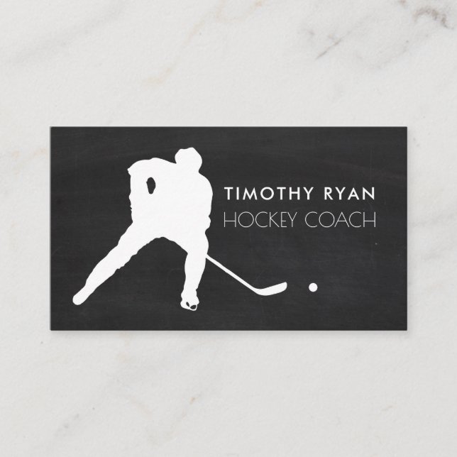 Tarjeta De Visita Cartel, jugador de hockey, entrenador de hockey (Anverso)