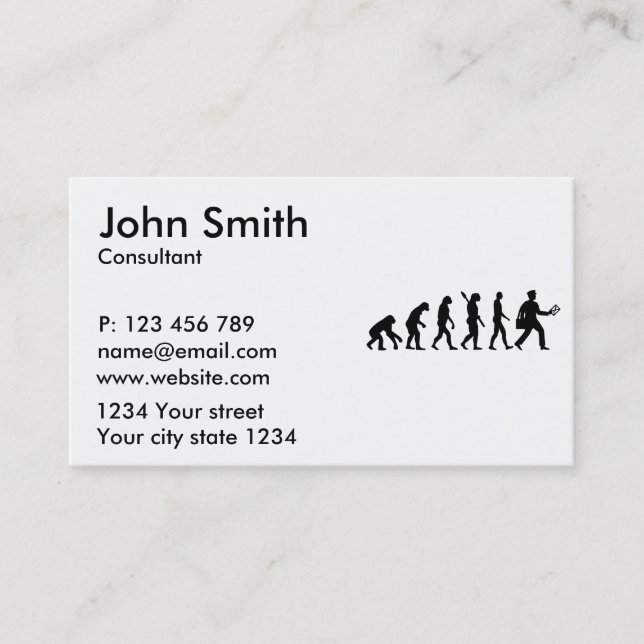 Tarjeta De Visita Cartero de la evolución (Anverso)