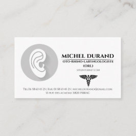 Tarjeta De Visita Cartes de visite Médicales ORL oto-rhino-laryngo