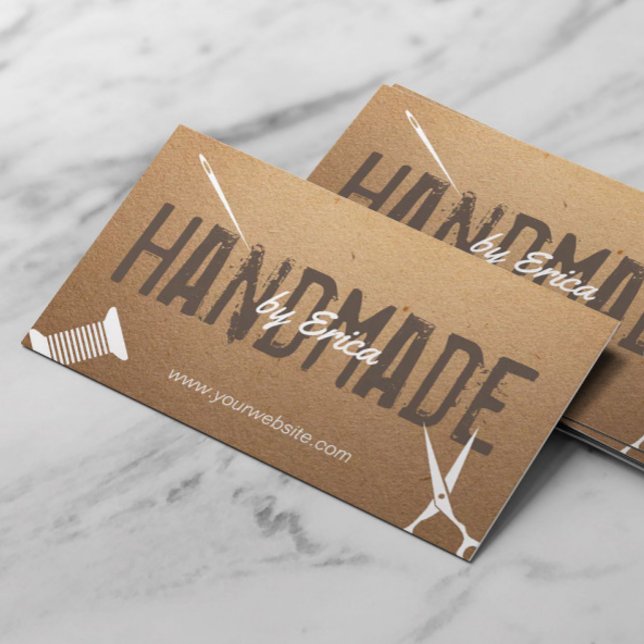 Tarjeta De Visita Cartón de época de artesanías de costura hechas a  (Subido por el creador)