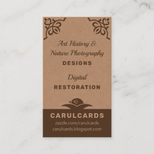Tarjeta De Visita Cartón rústico adornos Art Nouveau CC1188