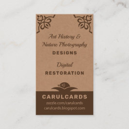 Tarjeta De Visita Cartón rústico Ornamentos Art Nouveau CC1188