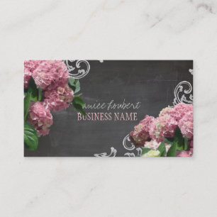 Tarjeta De Visita Cartucho pixDezines+Hidrangea rosa