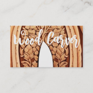 Tarjeta De Visita Carver de madera tallada
