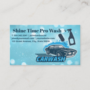 Tarjeta De Visita Carwash Autos   Herramientas de limpieza