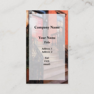 Tarjeta De Visita Casa adosada de Greenwich Village con puerta roja