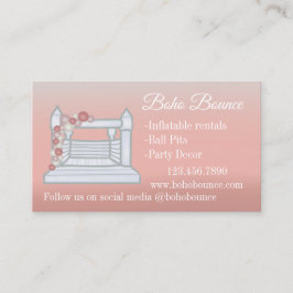 Tarjeta De Visita Casa Blanca Fiesta Ininflable Alquiler rosa