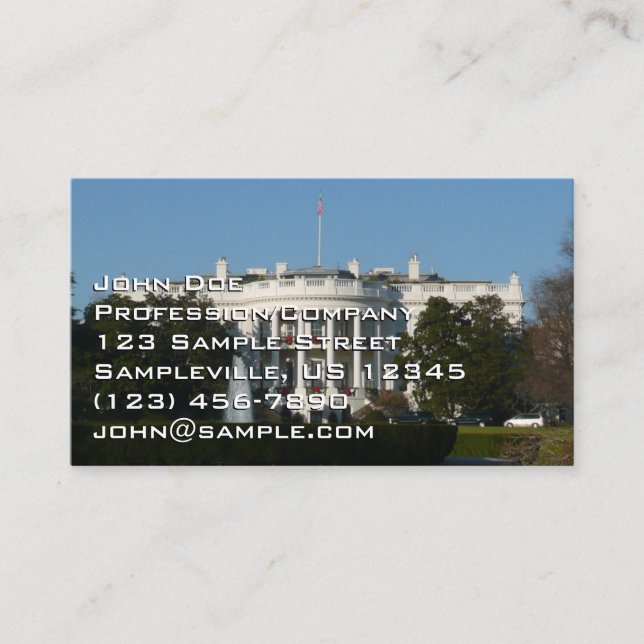 Tarjeta De Visita Casa Blanca navidades de días festivos Washington  (Anverso)