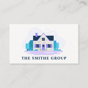 Tarjeta De Visita Casa con Jardín   Logotipo inmobiliario