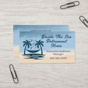 Tarjeta De Visita Casa de Jubilación Códigos QR Palm Tree Beach