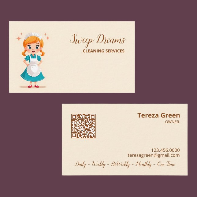 Tarjeta De Visita Casa de la empleada doméstica QR (Housemaid Business Cards)