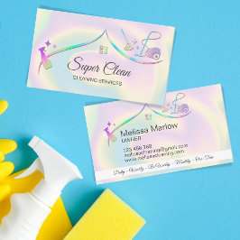 Tarjeta De Visita Casa de limpieza de empleadas domésticas Holografí